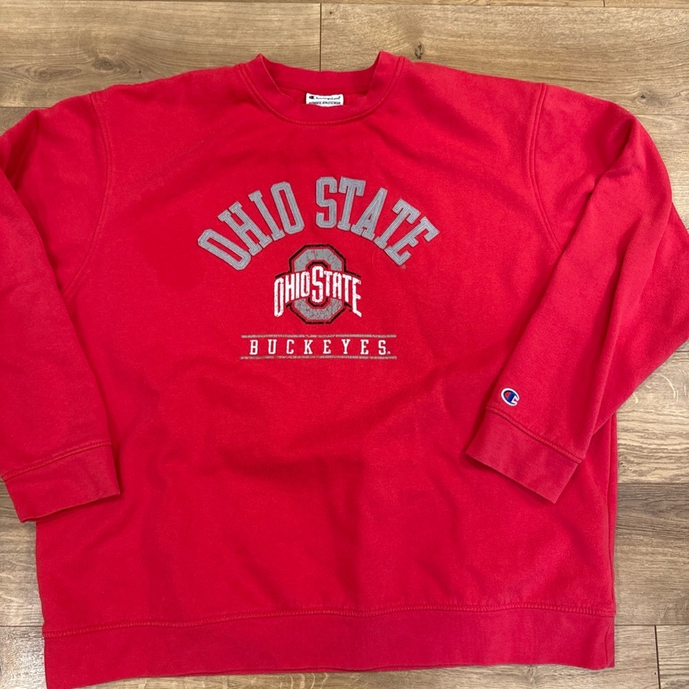 Champion Red Ohio State Crewneck Sweater